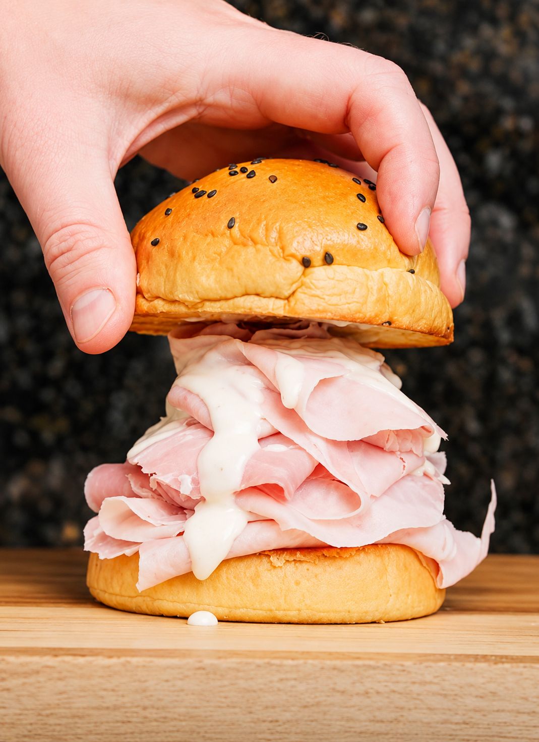 Brioche Burger Bun con Jamón Francés