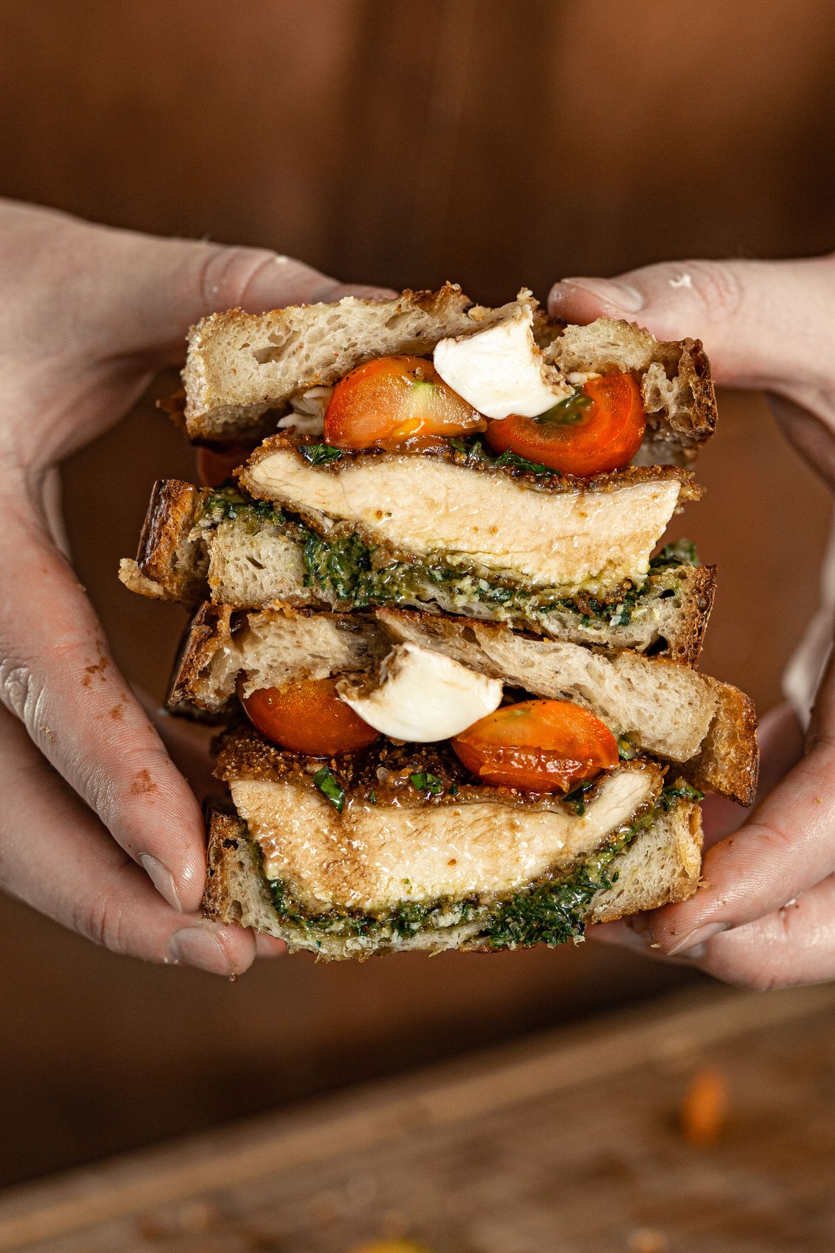 Fried Chicken Caprese Sandwich