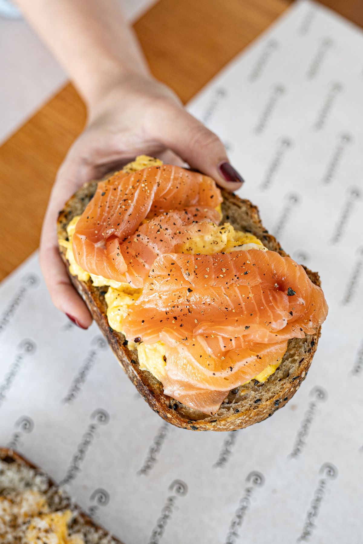 Smoked Salmon and Scrambled Eggs Toast